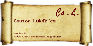 Csutor Lukács névjegykártya